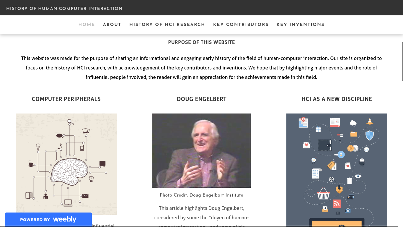 Homepage webpage layout